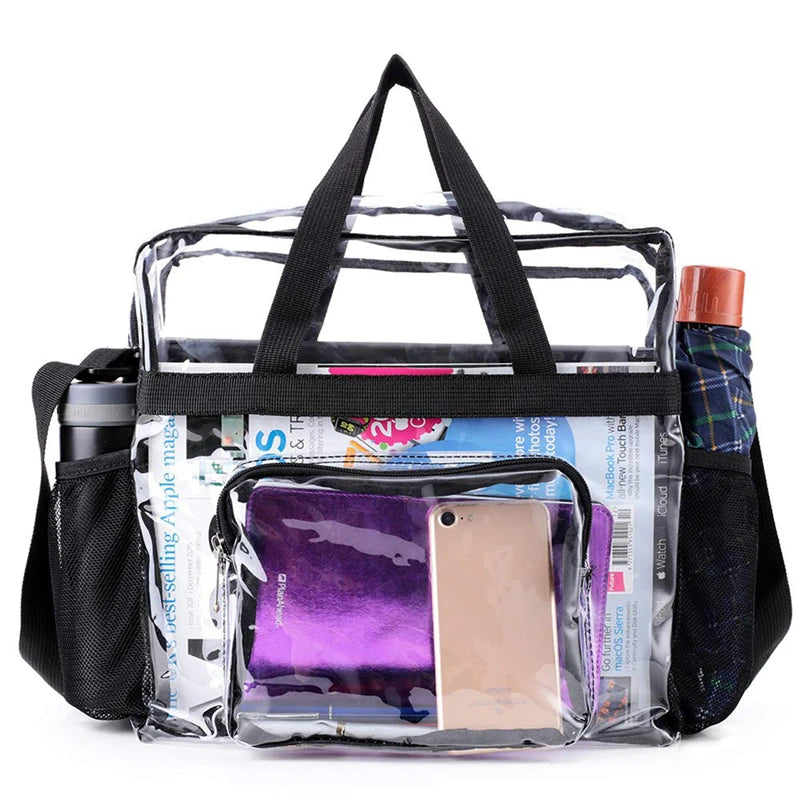 Portable Clear PVC Tote Shoulder Bag