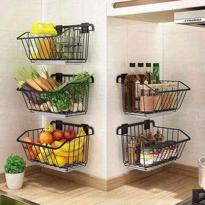 Stainless Steel Wall-Mounted Kitchen Storage Basket