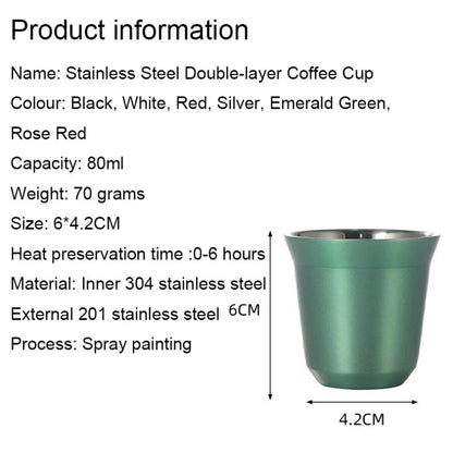 Reusable 304 Stainless Steel Coffee Cup