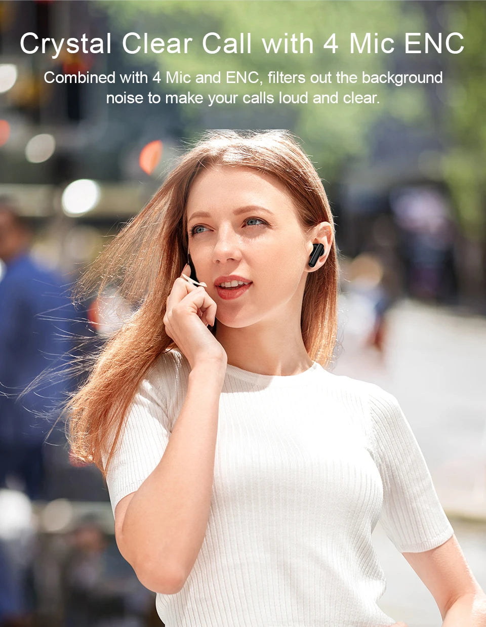 Bluetooth 5.3 Noise Cancelling Earphones with 30-Hour Battery