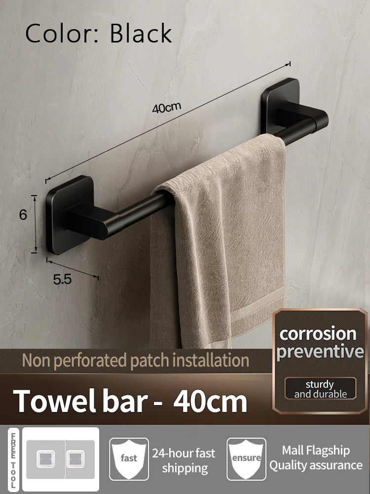 No-Drill Self-Adhesive Bathroom Towel Rack