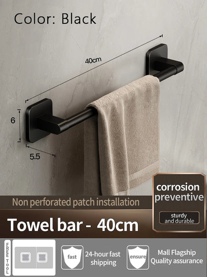 No-Drill Self-Adhesive Bathroom Towel Rack