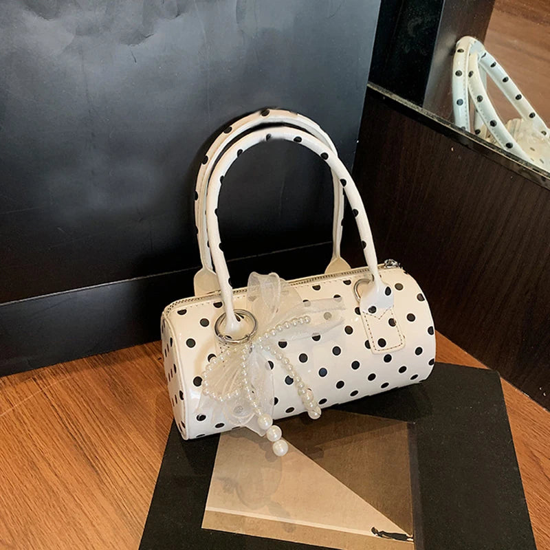 Women’s Polka Dot Barrel Shoulder Bag