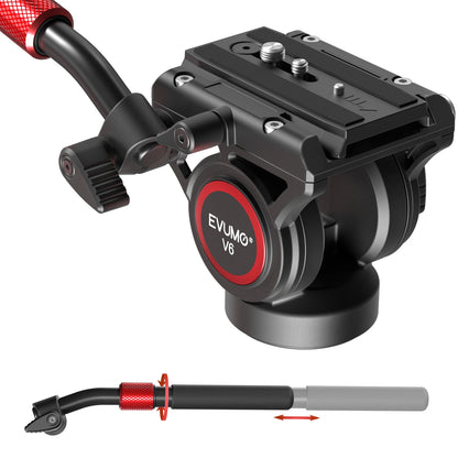 EVUMO V6 Fluid Video Tripod Head with Handle