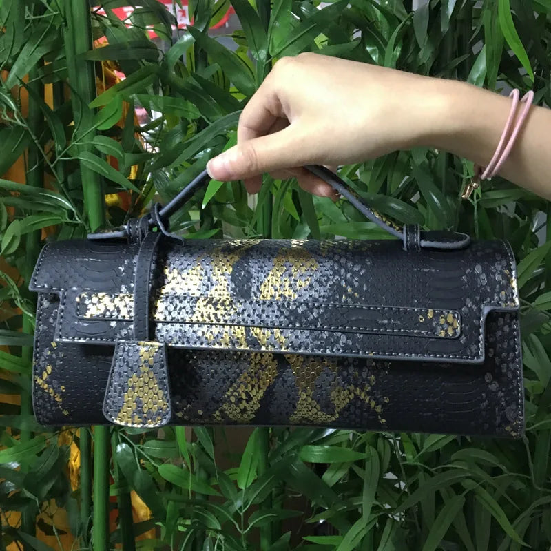 Ostrich Print PU Leather Shoulder Bag