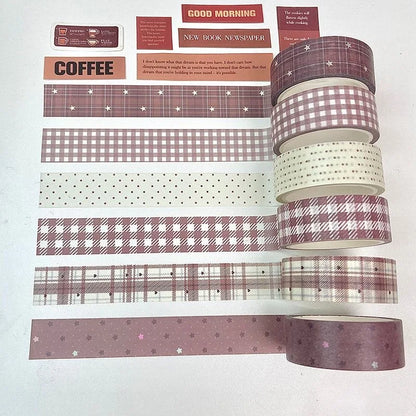 Cute Bear Washi Tape Pack – 6 Rolls Decorative Scrapbooking & Planner Tape