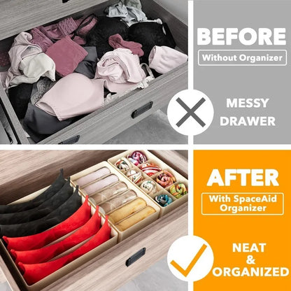 Foldable Underwear & Bra Drawer Organizer Storage Box