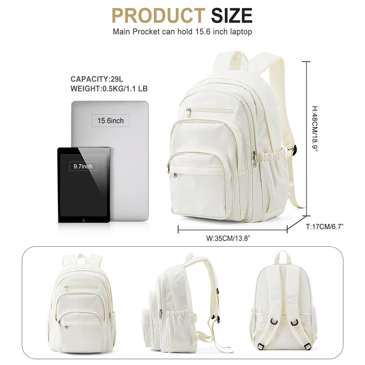 Multi-Pocket School Backpack