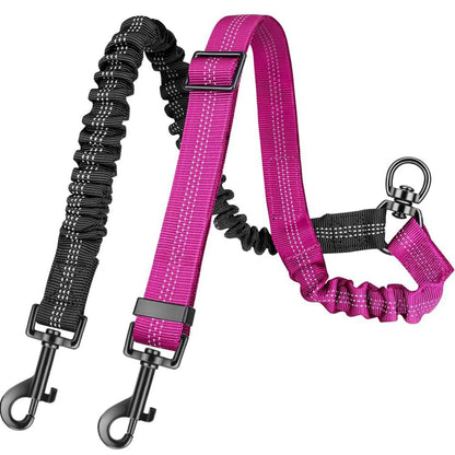 Dual Dog Leash Attachment with Bungee Strap