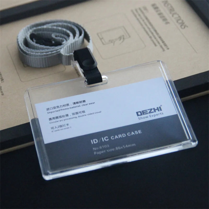 Retractable ID Badge Holder with Card Sleeve