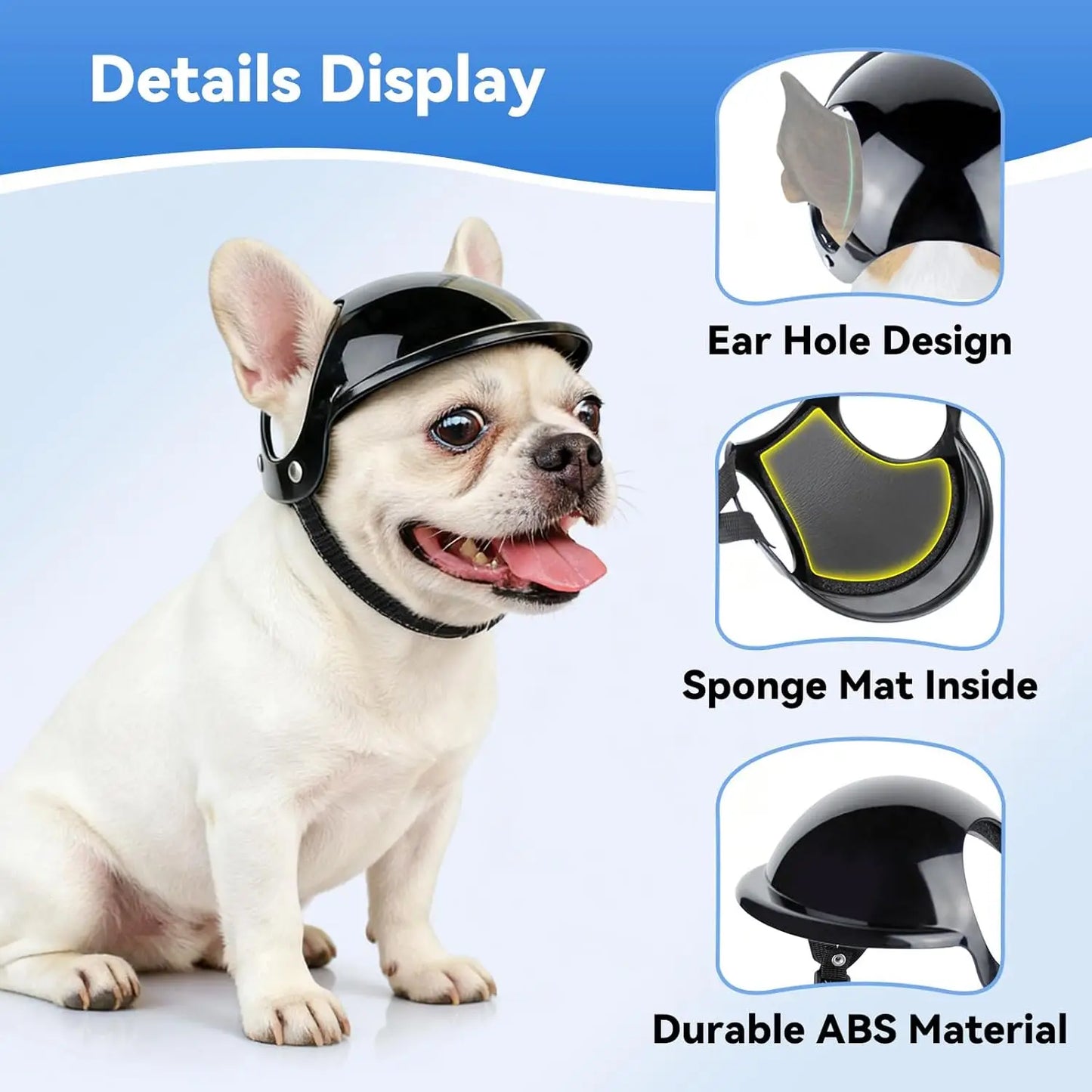 Lightweight Dog Safety Helmet with Ear Openings