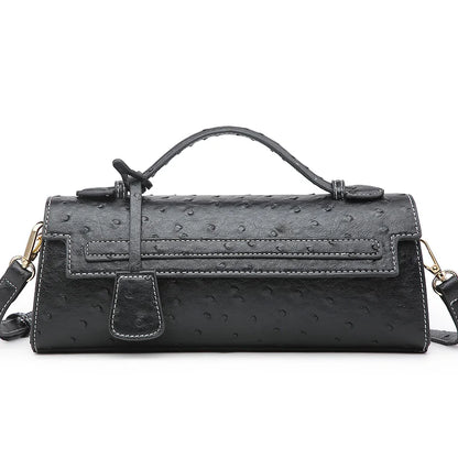 Ostrich Print PU Leather Shoulder Bag