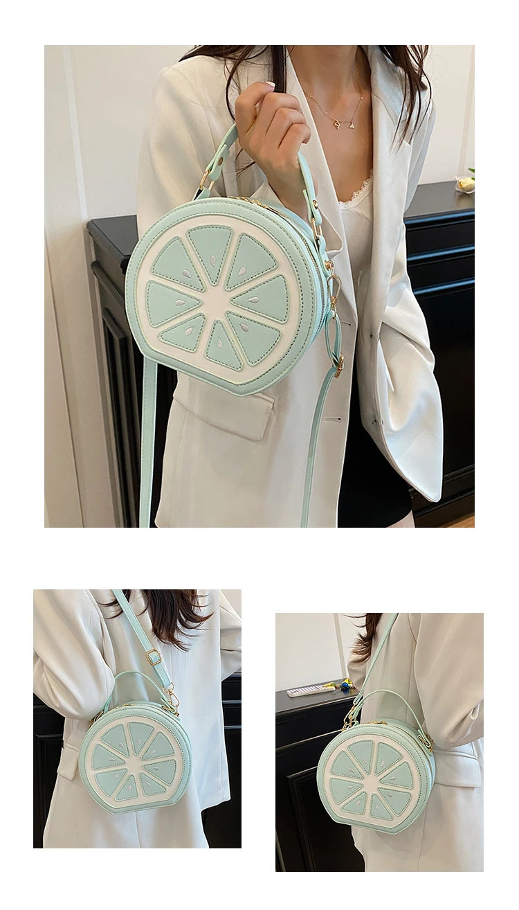 Citrus Slice Round Crossbody Bag