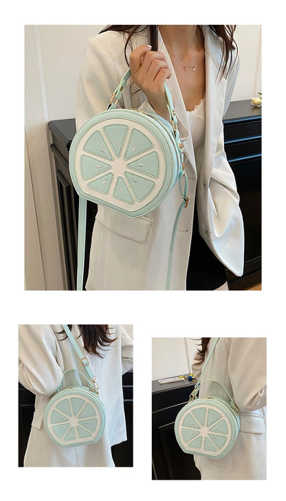 Citrus Slice Round Crossbody Bag