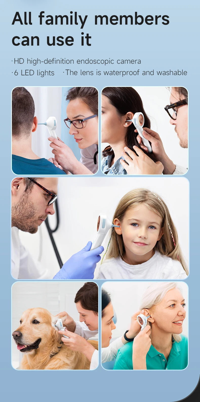 HD Digital Ear Camera Otoscope with Display