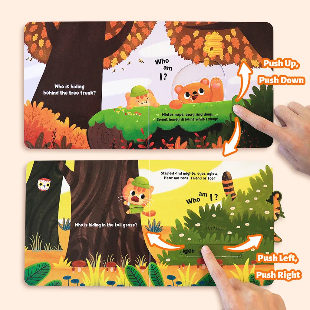 Who’s That? Push-Pull-Slide Animal Board Books – 4 Book Set