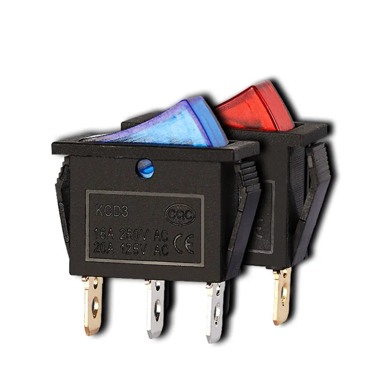 KCD3 LED Rocker Switch – 3 Pin ON/OFF Switch