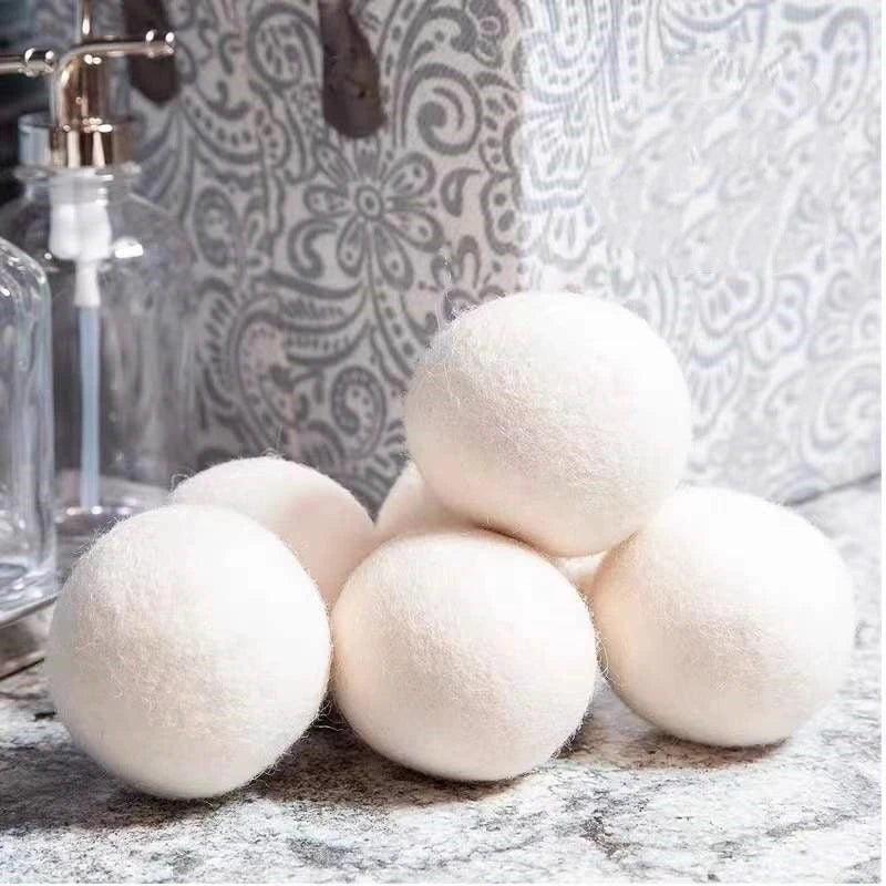Natural Wool Dryer Balls – Reusable Laundry Fabric Softener Set