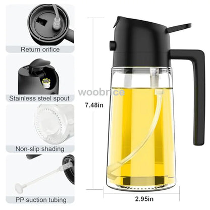 2-in-1 Oil Sprayer & Dispenser Bottle for Cooking
