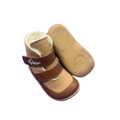 Genuine Leather Winter Barefoot Two Straps Boots