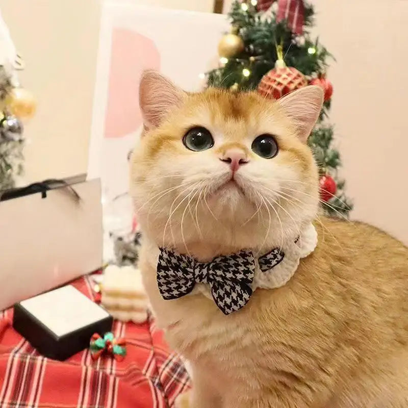 Cute Crocheted Cat Bow Tie Collar