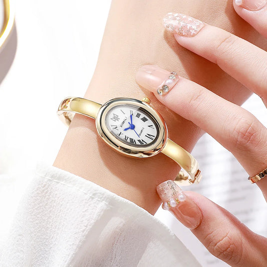 Elegant Oval Dial Quartz Watch