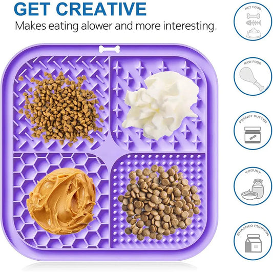 Silicone Pet Licking Mat Slow Feeder with Suction Cups