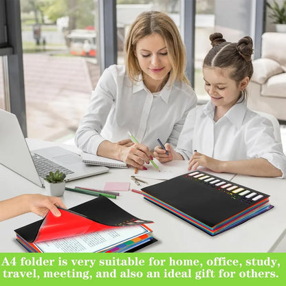 A4 Expandable 12-Compartment File Folder