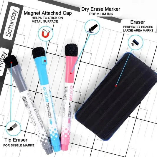 Magnetic Refrigerator Monthly Dry Erase Calendar Planner