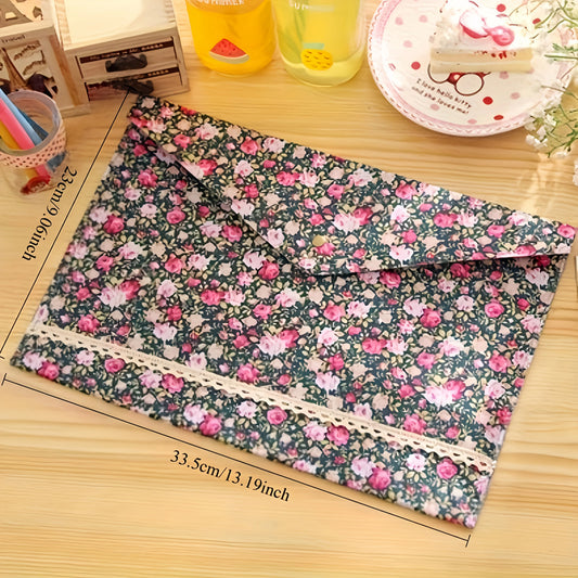 Floral Document Storage Bag