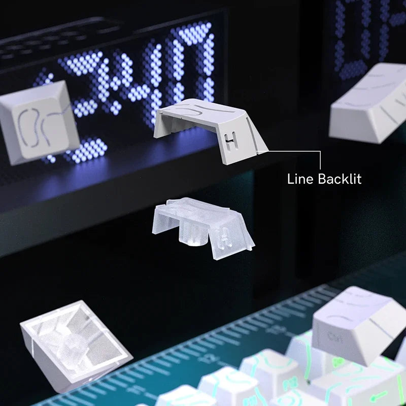 Topographic 4.0 Shine-Through PBT Keycap Set – 98 Keys