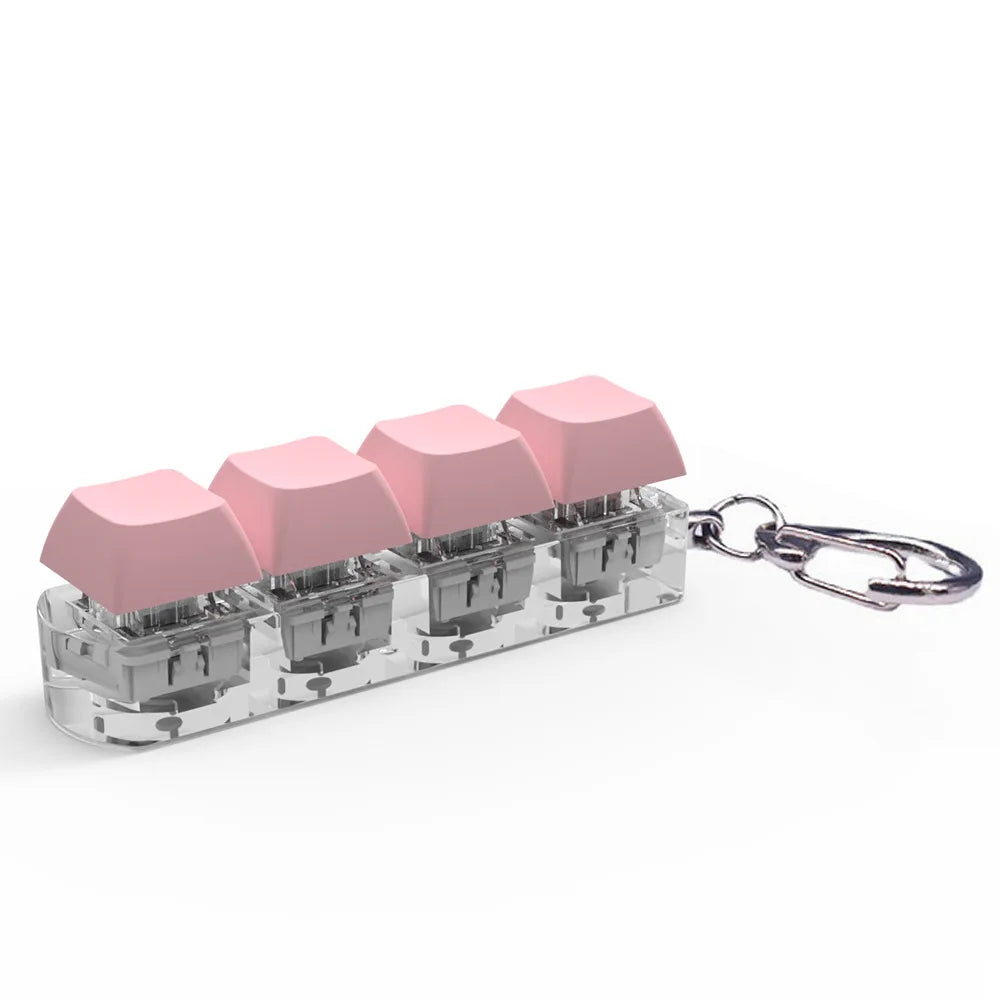 4-Key Keyboard Fidget Keychain with LED Light
