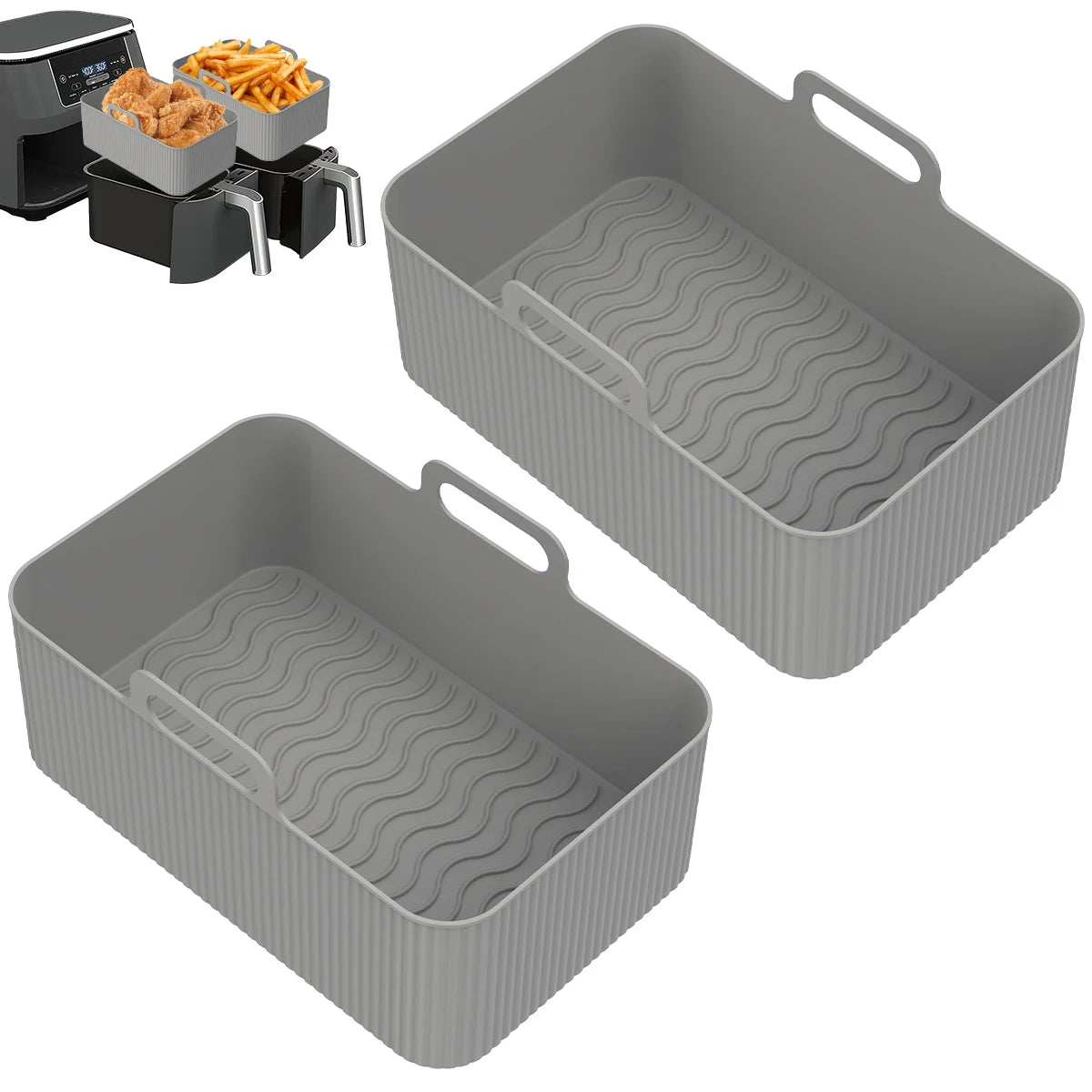 Air Fryer Silicone Liner Basket Set