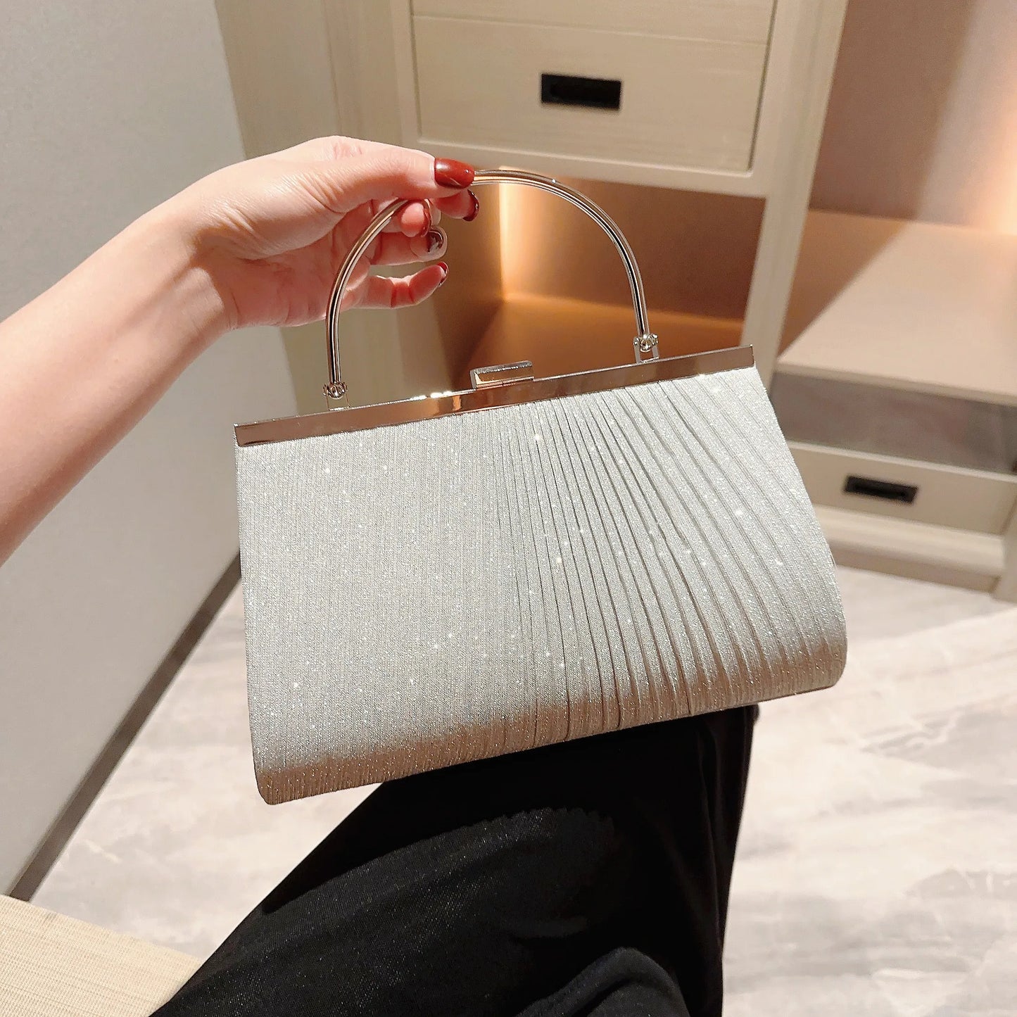 Women's Classic Pleated Evening Bag