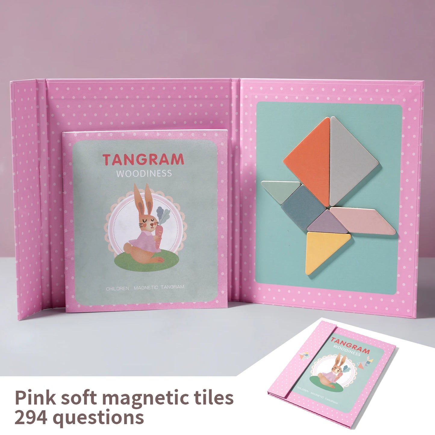 Wooden Jigsaw Magnetic Tangram Puzzle Book