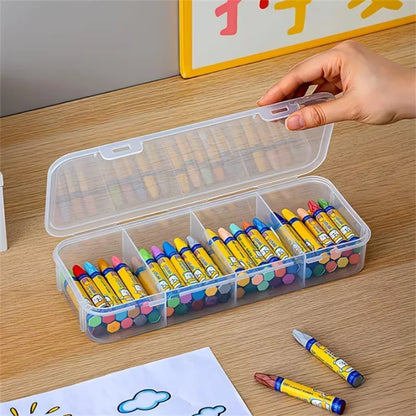 4-Slot Clear Plastic Desktop Organizer with Lid