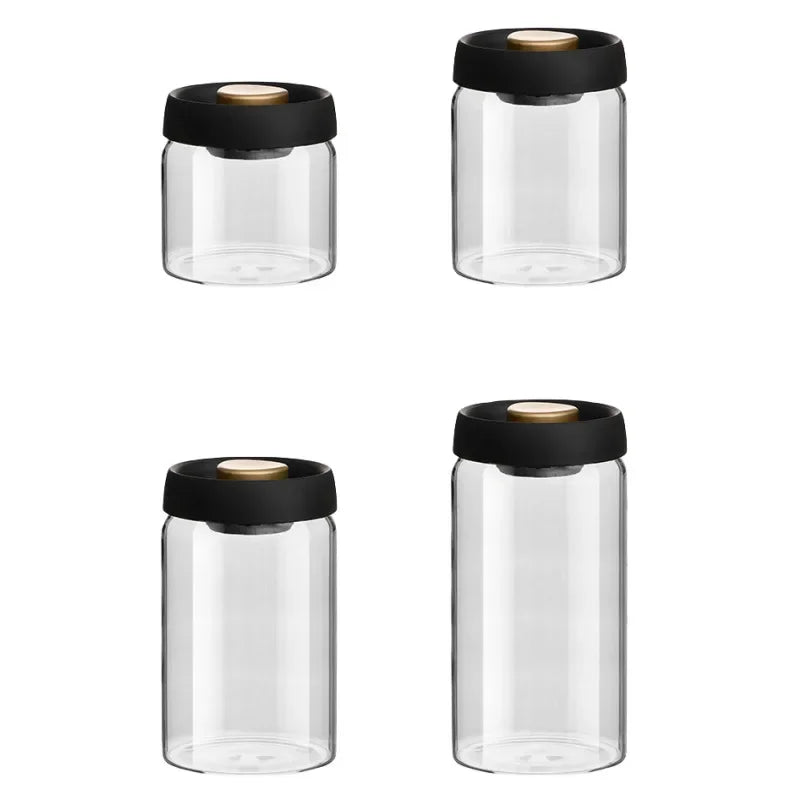 Vacuum Glass Coffee Bean Storage Jar