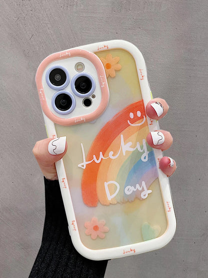 Cute Rainbow Cartoon Heart Smile Phone Case For iPhone 14 13 12 11 Pro Max