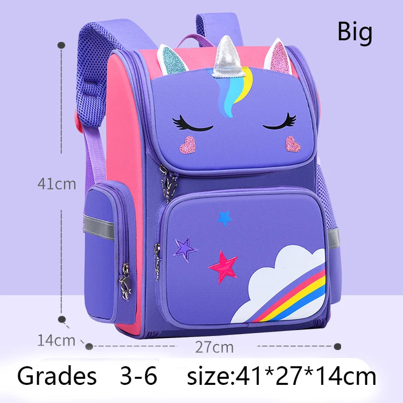 Unicorn Print Girls School Backpack