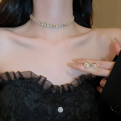Colorful Crystal Necklace & Earring Set