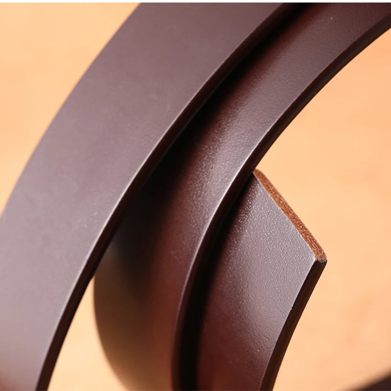 No Buckle 3.5cm Width Cowskin Genuine Leather Belt