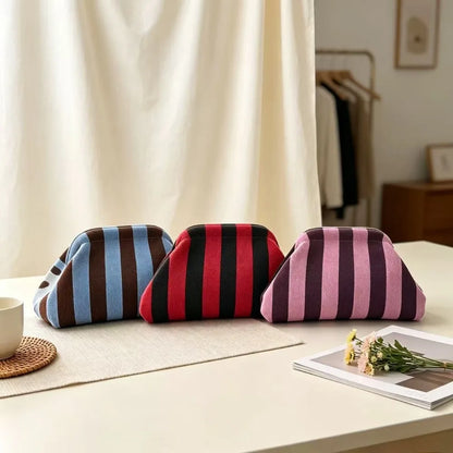 Bright Striped Knit Cloud Bag