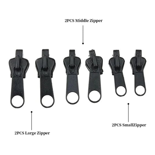 Universal Instant Zipper Repair Kit – 6 Piece Replacement Zip Sliders