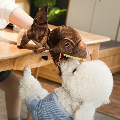 Dinosaur Hand Puppet Plush Toy for Pets