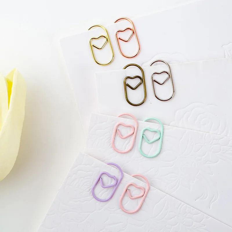 Macaron Heart Paper Clips Set