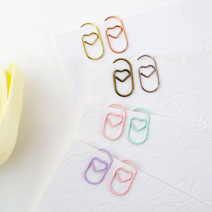 Macaron Heart Paper Clips Set