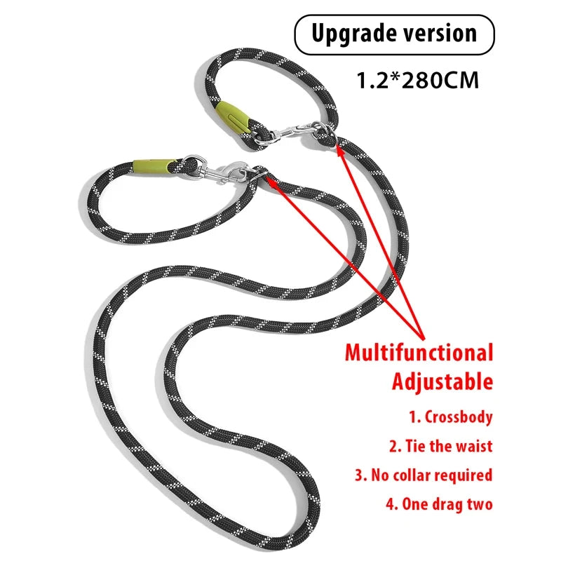 Reflective Hands-Free Dog Leash