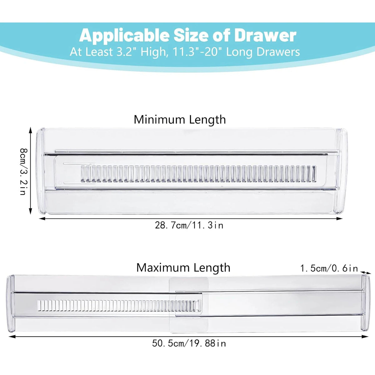 Adjustable Clear Drawer Dividers Organizer