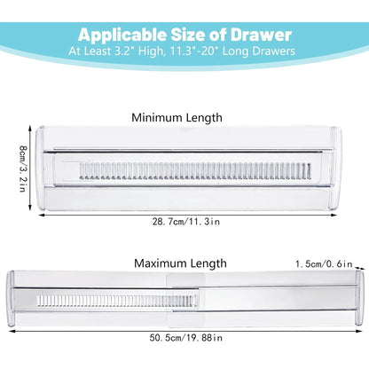 Adjustable Clear Drawer Dividers Organizer