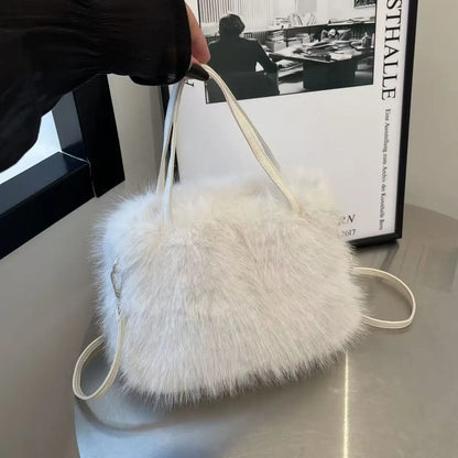 Luxury Plush Faux Fur Shoulder & Crossbody Handbag